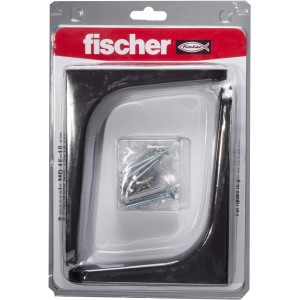 Fischer MD 16x19 cm staffe per mensole, set da 2 con viti e tasselli in confezione.