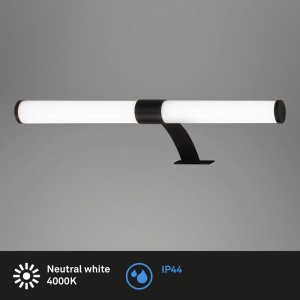 Applique LED nera moderna con luce bianca neutra per un'illuminazione elegante.