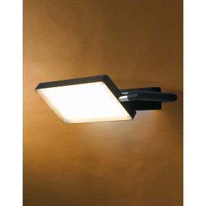 Moderna lampada da parete a LED Book di Luce Design, nera, con testa orientabile per un'illuminazione ottimale.
