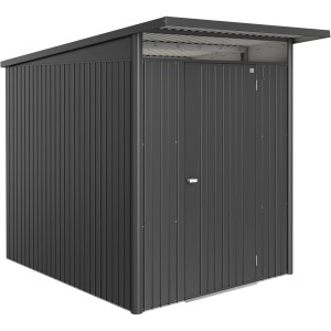 Casetta da giardino Biohort AvantGarde ECO A2, grigio scuro metallizzato, con porta standard.