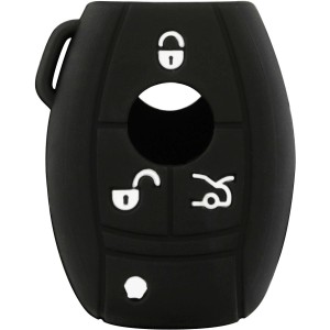 Custodia protettiva nera in silicone per chiave auto, cura dell'auto.