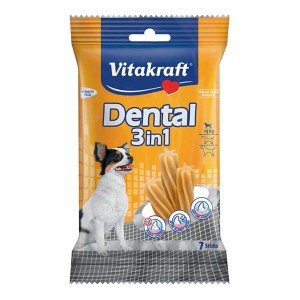 Vitakraft Dental 3in1 snack per cani, 7 pezzi. Snack per l'igiene dentale per cani di piccola taglia.