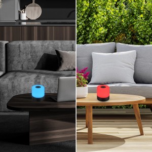 Lampada da tavolo a batteria Brilo Smal nera con luce RGB, per interni ed esterni.