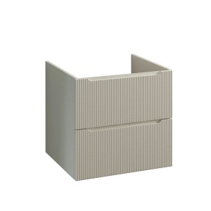 t.b.t. Mobile bagno sospeso beige con frontale scanalato.