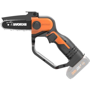 Motosega a una mano Worx WG324E.9, 20V Solo. Elettrosega compatta a batteria per potatura e giardinaggio.