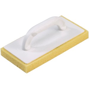 LUX Spugna per piastrelle Comfort, 14x28cm, con spugna assorbente e manico bianco per lavori di piastrellatura.