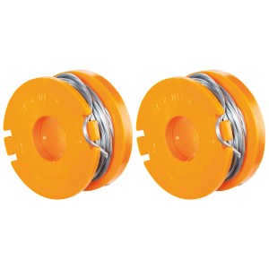Due bobine di ricambio LUX T 369 per tagliaerba, filo singolo Ø 1,5 mm, 2,5 m ciascuna.