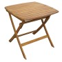 Tavolino da giardino quadrato pieghevole in legno, ideale per balconi e terrazze.
