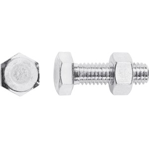 Vite per metallo LUX M6 x 20 mm zincata con dado, filettatura completa, set da 40.
