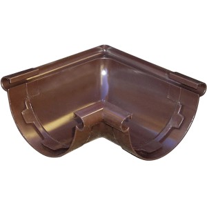 Angolo marrone t.b.t. per grondaie e pluviali in plastica.