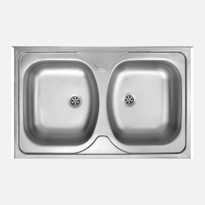 Lavello da appoggio 2 vasche Idrostile Guantánamo 500x130 mm satinato