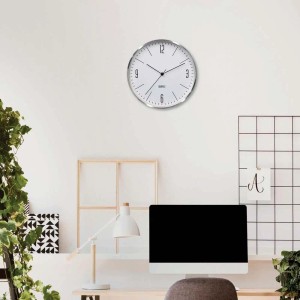 Orologio da parete Lira Ø 30x4 cm bianco ed argento