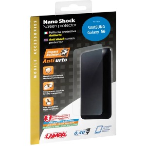 Pellicola protettiva Nano Shock per Samsung Galaxy S6. Antigraffio, antiurto, trasparente.