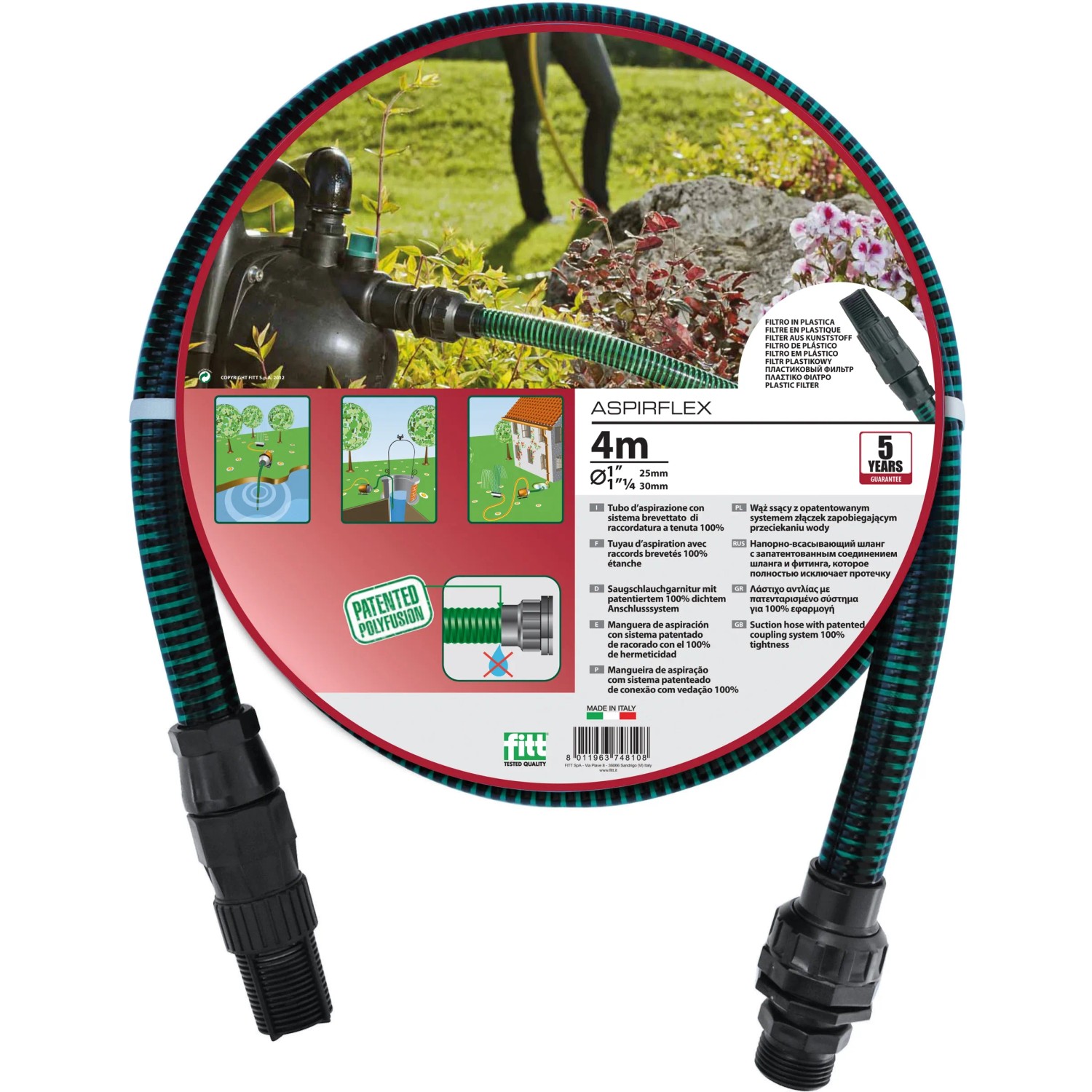 Tubo Aspirazione Acqua NOVAFLEX 2Q05 Heavy Duty 1 X 10', Per Pompe Fanghi E Spurgo