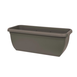 Fioriera marrone per balcone.