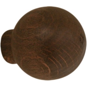 Pomello rotondo in legno scuro per mobili, armadi e cassetti.