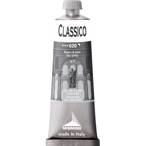 Tubo di colore ad olio "Classico" bianco di zinco di Maimeri, per belle arti.