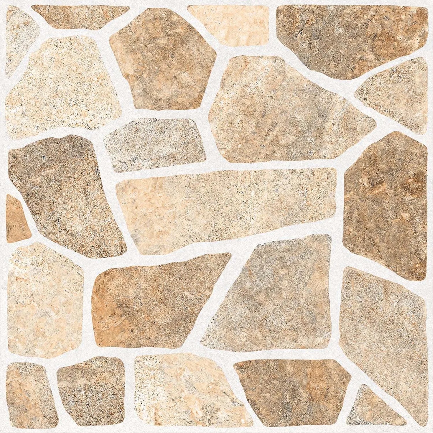 Piastrella per pavimentazione esterna t.b.t. effetto pietra, beige-marrone.