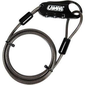 Lucchetto a cavo t.b.t. con codice numerico, ideale per proteggere le biciclette.