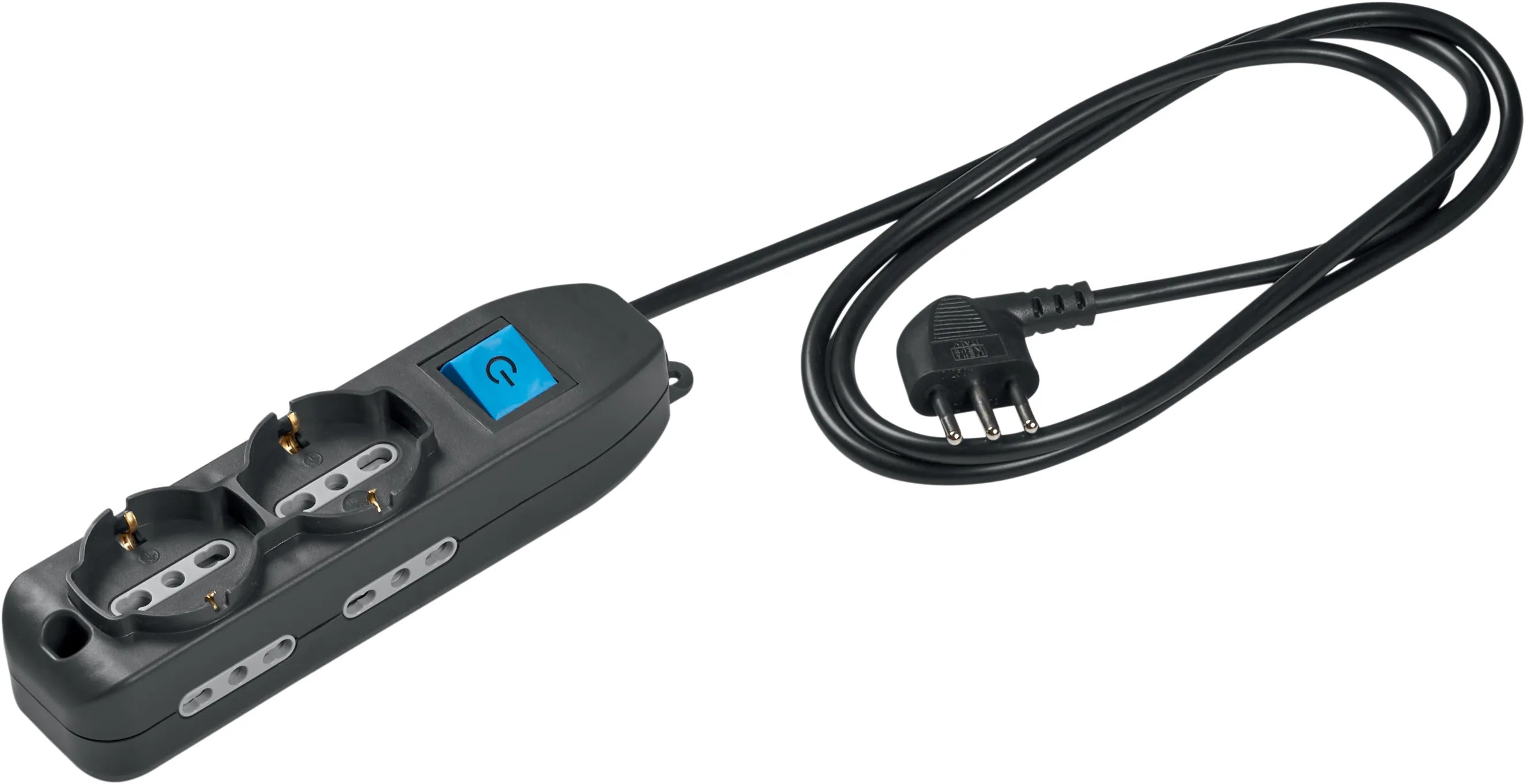 Ciabatta elettrica prese Schuko e prese 10/16 A nera acquista