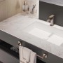 Interno bagno moderno con lavabo, rubinetto e porta carta igienica t.b.t.