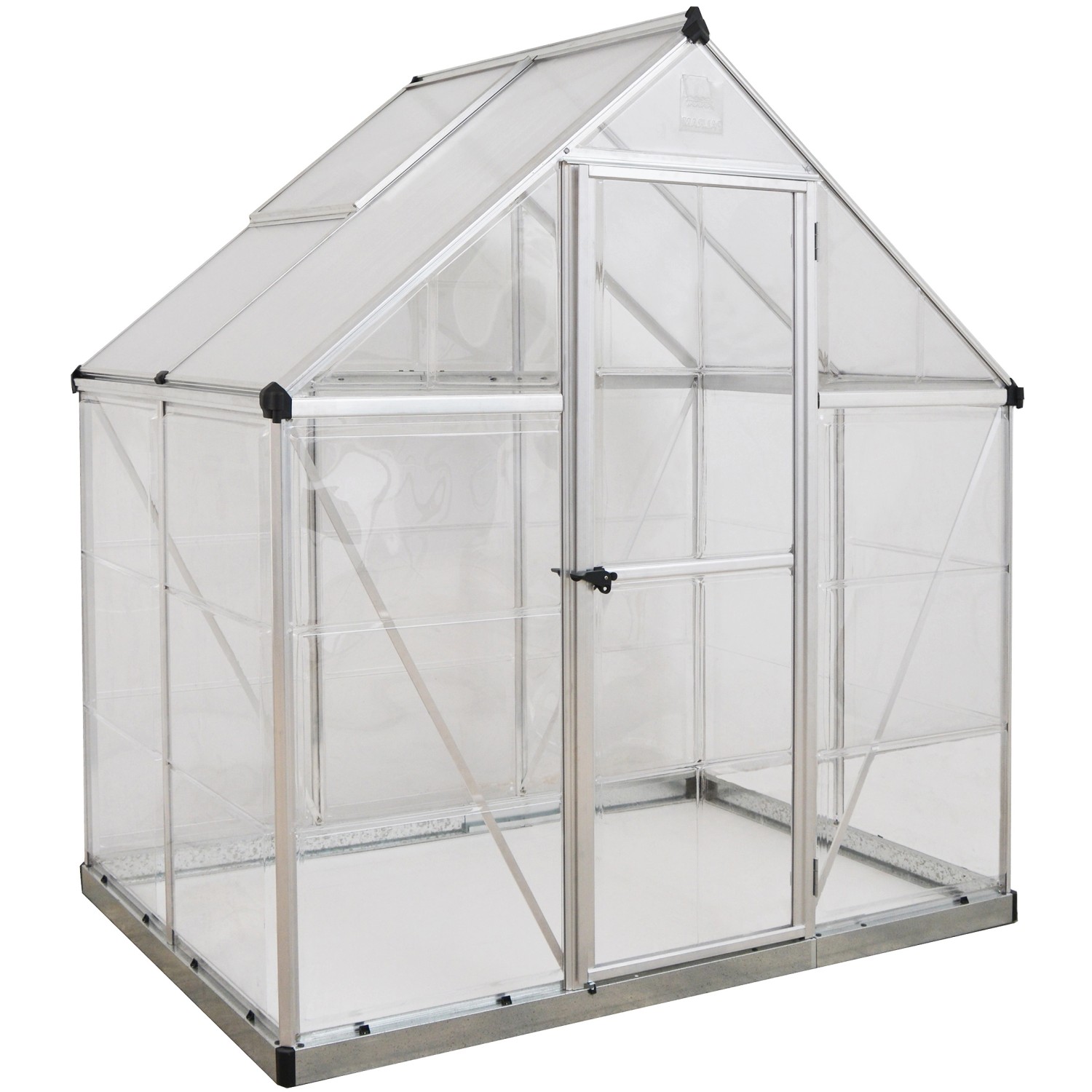 Serra Palram Canopia Hybrid 1.3x1.9 m, telaio argento, pareti trasparenti.