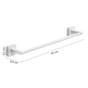 Portasciugamani t.b.t. bianco da parete, larghezza 45 cm.