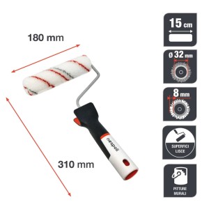 Rullotto per pittura Nespoli Soft Touch Teflon sup poco ruvide 15 cm