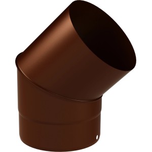 Curva marrone per tubo fumario, accessorio per fumisteria.