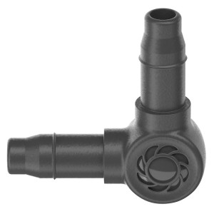 Gardena Raccordo a L 4,6 mm (3/16") per sistemi Micro-Drip, confezione da 10 per cambio direzione.