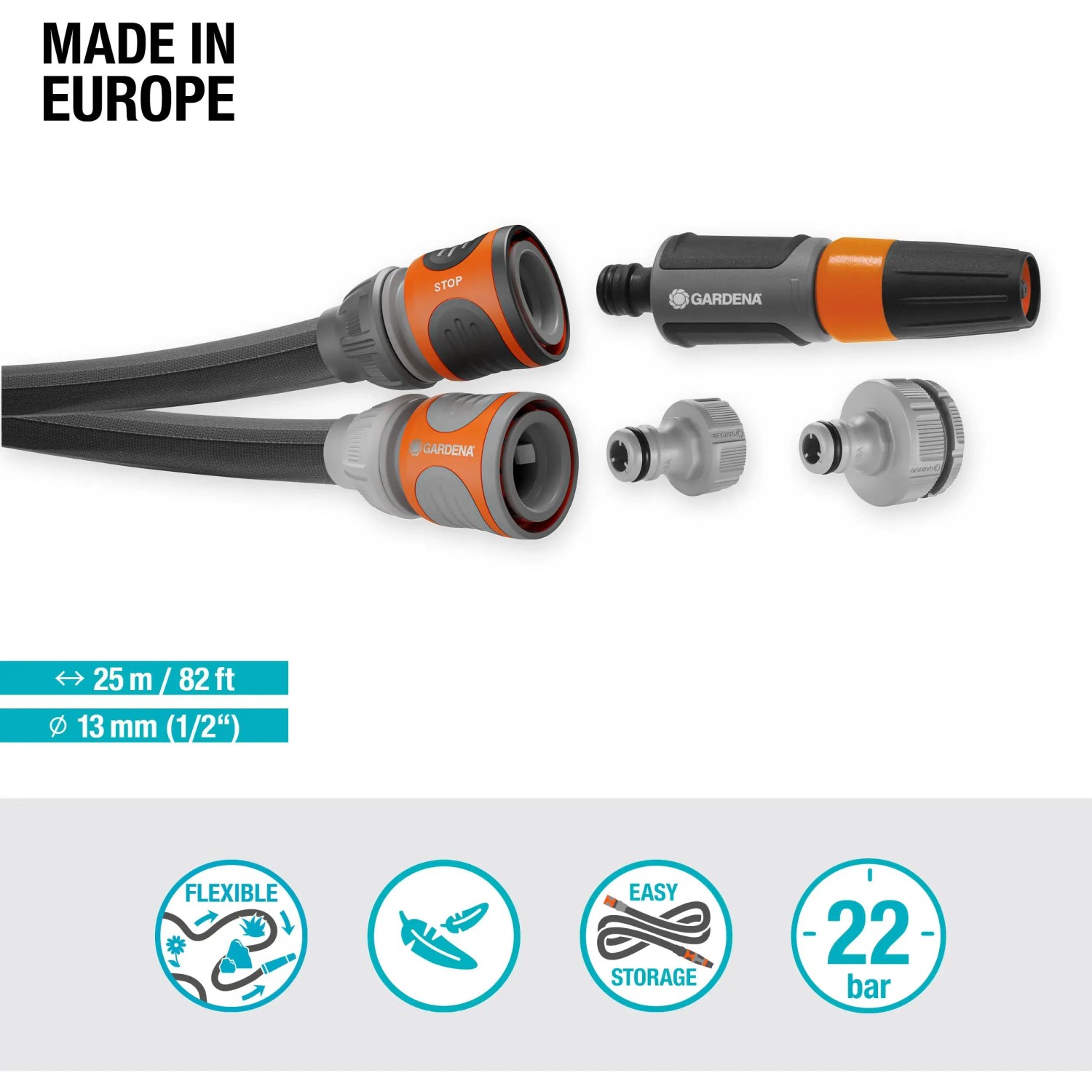 Tubo Da Giardino Vartco Home 50m, 1/2 Pollice, Antialga, Antigelo E Resistente Ai Raggi UV