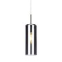 Lampadario a sospensione Eglo Selvino 3 luci L71x10xH110 cm acciaio vetro nero_4