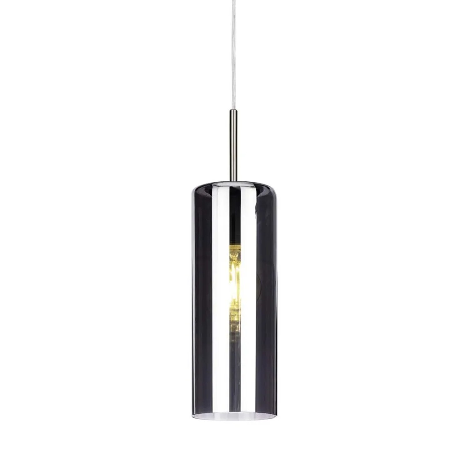 Lampadario a sospensione Eglo Selvino 3 luci L71x10xH110 cm acciaio vetro nero_4