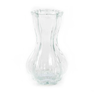 Vaso in vetro Ø8xH15 cm bianco
