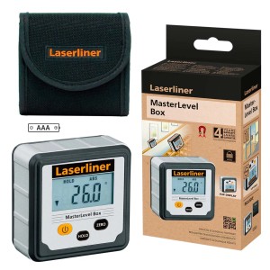 Laserliner MasterLevel Box: Inclinometro digitale con custodia e confezione.