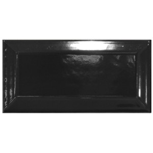 Piastrella da rivestimento nera lucida.