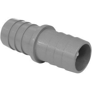 Connettore grigio per tubi lavatrice.