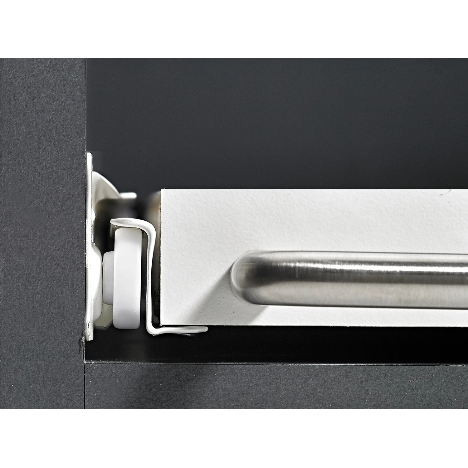 Guide a rulli Hettich, 300 mm, bianco, per cassetti fino a 20 kg.
