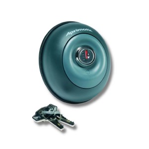 Serratura per porta garage Aprimatik con chiave per sistemi di automazione.