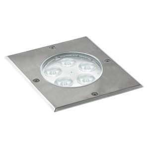 Faretto da incasso per esterno t.b.t. quadrato in metallo con luci LED.