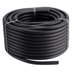 Tubo corrugato nero Corrugati (tubo ondulato) avvolto per impianti elettrici.
