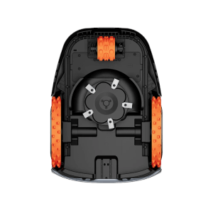 Parte inferiore del robot rasaerba Segway Navimow i206E AWD con lame e trazione integrale.