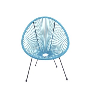 Poltrona in acciaio e simil rattan Scooby 72x77x83 cm azzurro