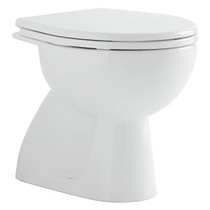 WC sospeso bianco (t.b.t.) con brida chiusa.