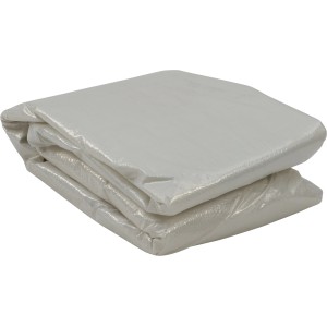 Copertura grigia per mobili da giardino, resistente alle intemperie e durevole.