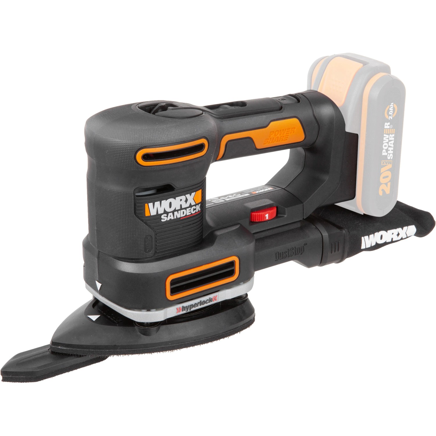 Worx 20 V Levigatrice multifunzione a batteria WX820.9 Solo, un multiutensile per levigare.