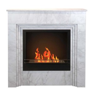 Camino a bioetanolo terra Divina Fire Bellini 3,4 kW L96xP35xH96 cm marmo bianco
