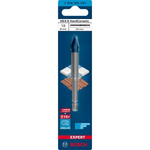 Punta per ceramica dura Bosch Expert Hex-9, 10 mm. Punta per piastrelle per fori precisi in ceramica dura.