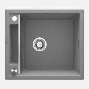 Lavello granito magnetico 1 vasca Idrostile sifone 500x219 mm grigio