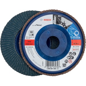 Disco lamellare per metallo, 115 mm, per smerigliatrici angolari. Ideale per la levigatura del metallo.